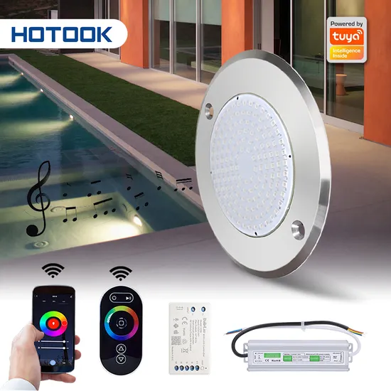 Hotook – lumière de contrôle WiFi brevetée, pour niche de piscine, remplacement IP68 SS316 en acier inoxydable rempli de résine, lumières LED 18W sous l'eau