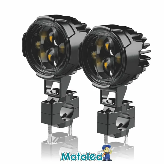 Motoled 6500 K haute visibilité 12 000 lm IP67 2,75 pouces pour moto, voiture, LED, brouillard externe auxiliaire, feux de croisement, feux de jour, feux de travail, projecteur
